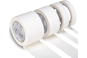 G GEYYANG GEYYANG White Gaffers Tape,0.6" 1" 2" 3" x 22yds,Multi Size Gaffer Tape,Gaff Tape for Electrical Cords,Cables,Photography,Floor Marking,Theater Stage Setup,Non-Reflective,No Residue
