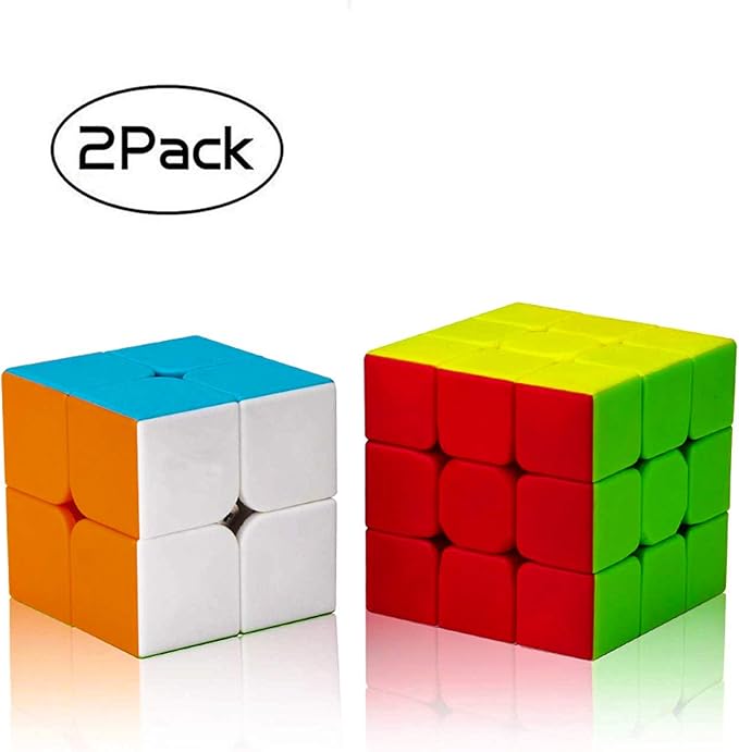 D Eternal Rubiks Cube Combo Set of 2 Rubix Cube 2X2 3x3 Rubic Cube high Speed stickerless Magic Rubik Puzzle Rubick Cube Brainstorming Game Toy