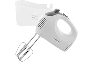 OVENTE 5-Speed Electric Hand Mixer with Stainless Steel Mixing Whisk, Snap-On Storage Case, Portable & Lightweight 150W Motor