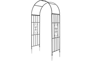 SCENDOR Garden Arbors, Curved Metal Endurable Iron Trellis Plants Stand Use for Outdoor Garden Arbor Climbing Plants Wedding Arches Ceremony