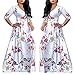 shekiss Women's Sexy Deep V Neck Floral Print Loose Dress Stretch Casual Long Maxi Dresses