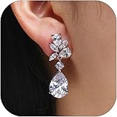 Rhinestone Earrings Dangling Water Drop Earrings for Women Crystal Teardrop Dangle Earrings Statement Dainty Earrings Bridesmaid Wedding Jewelry Gift for Women