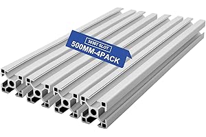 Seekliny 3030 Aluminum Extrusion T-Slot 500mm Silver 4 Pack European Standard 30x30 Extruded Aluminum T-Slotted 30 Series Aluminum Profile