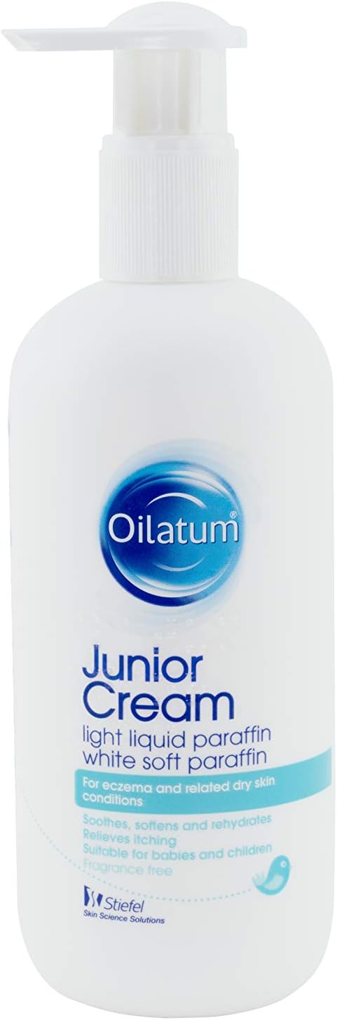 Oilatum Junior Cream, Eczema and Dry Skin Emollient for Kids Soothing and Hydrating Moisturizer for Sensitive Itchy Skin