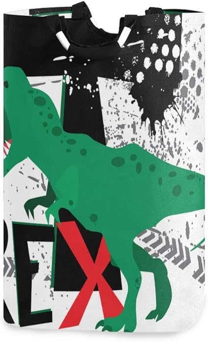 DYCBNESS Cesto para la Colada,Dinosaurio sobre Fondo Blanco Peligroso