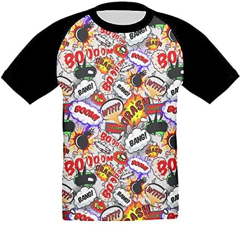 Baby's Scrawl Dialog Box Boom Raglan Tshirt,Fashion Single Print T-shirt