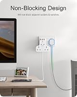 LENCENT 6-in-1 UK Plug Extender with 3 USB Ports 20W PD QC 3A 13A 3250W view 5
