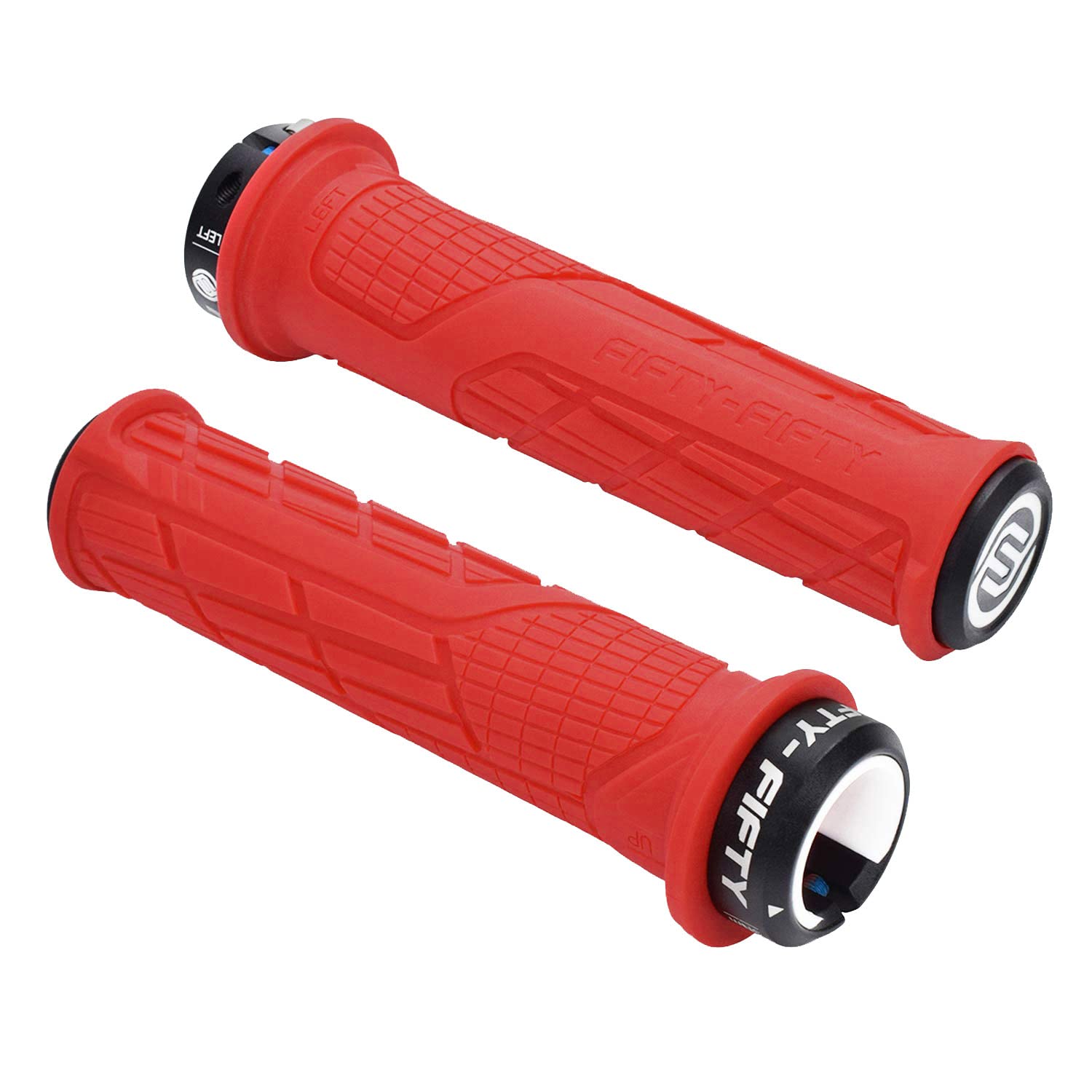 FIFTY-FIFTY Mountain Bike Handlebar Grips, Single Lock-on MTB Grips, Comfortable and Lock On, Non-Slip Bicycle Handle, Fit for All Mountain, Enduro, Downhill (Red) โ image 1