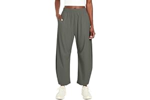 Ugerlov Womens Barrel Ankle Pants Quick Dry Lightweight Hiking Pants Wide Leg High Waisted Baggy Trousers with Pockets