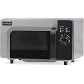 Amana RMS10DSA 1000 Watt Heavy-Duty Countertop Commercial Microwave Oven with Dial Controls for Restaurant Buffet Catering Service | 0.8 Cu. Ft, 20"W x 16-1/2"D x 12-1/4"H, Stainless Steel, 120v, NSF