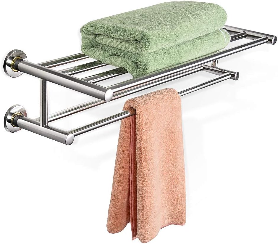 Amazon Com Goflame 24 Towel Bar Wall Mounted Stainless Steel Double Towel Rack Bathroom Towel Holder Organizer For Bathroom Kitchen Home Kitchen