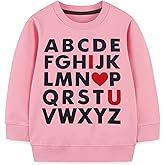 MUJOQE Toddler Boy Girl Sweatshirt ABC Alphabet I Love U Valentine Day Outfit Kids Heart Long Sleeve Shirts 2-7 Years