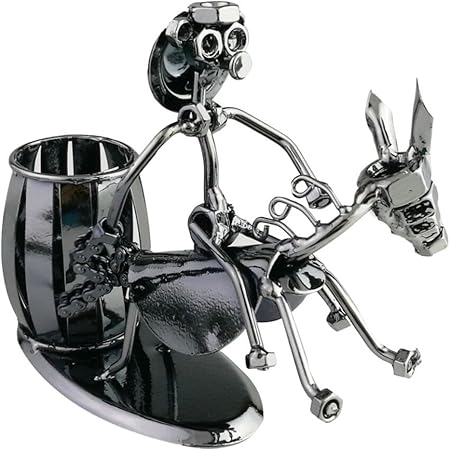 Amazon ファッション面白い鉄アートギフトブラシポットスタイルペン鉛筆ホルダー ペン立て 文房具 オフィス用品