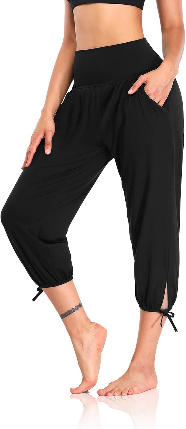 Wide leg capri yoga pants plus size Clearance