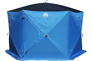 Nordic Legend Yaranga 6 Sided Insulated Portable Ice Fishing Shelter with 2 Big Doors-Diamond Door Guard System