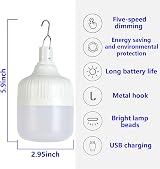 2 Pack Camping Lights LED Lantern USB Rechargeable 30W 3 Modes view 5