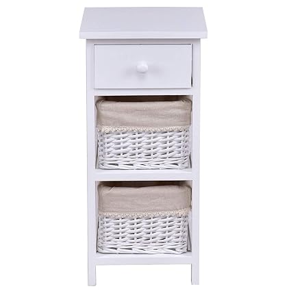 Amazon Com Wooden End Table Bedside Storage Nightstand W 2