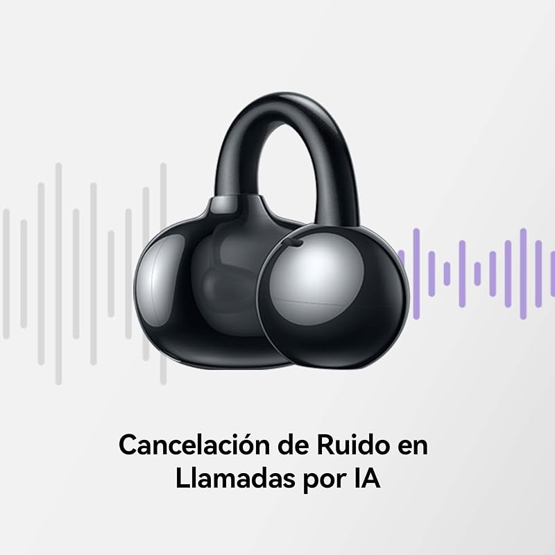 Huawei freeclip, fones de ouvido bluetooth sem fio, clipe inovador, ouvido aberto, bateria de longa duração, cancelamento de ruído em chamadas ai, resistência ip54 a poeira e respingos de água, preto