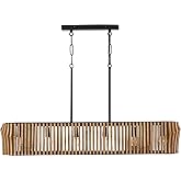Capital Lighting 844661WK Archer Modern Artisan-Crafted Mango Wood Island Lights for Kitchen & Dinning Area, 6-Light 360 Tota
