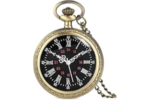 Fogitbok Vintage Quartz Pocket Watches for Men with Chains, Analog Pocket Watch for Women, Gifts for Dad/Grandpa Gifts for Him for Birthday