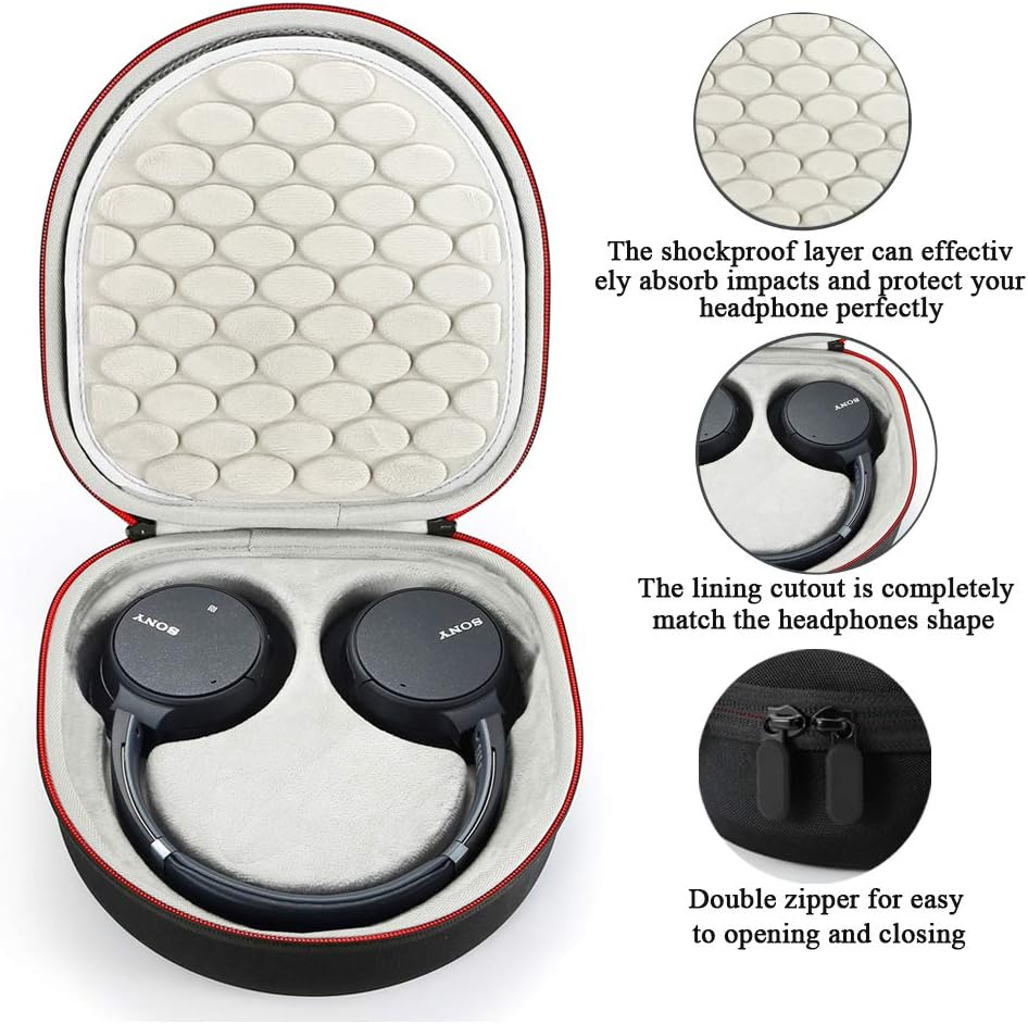 Hard Case for Sony WH-CH700N/Sony WH-CH710N Wireless Noise Cancelling Headphones, Travel Carrying Storage Bag - Black+Gray