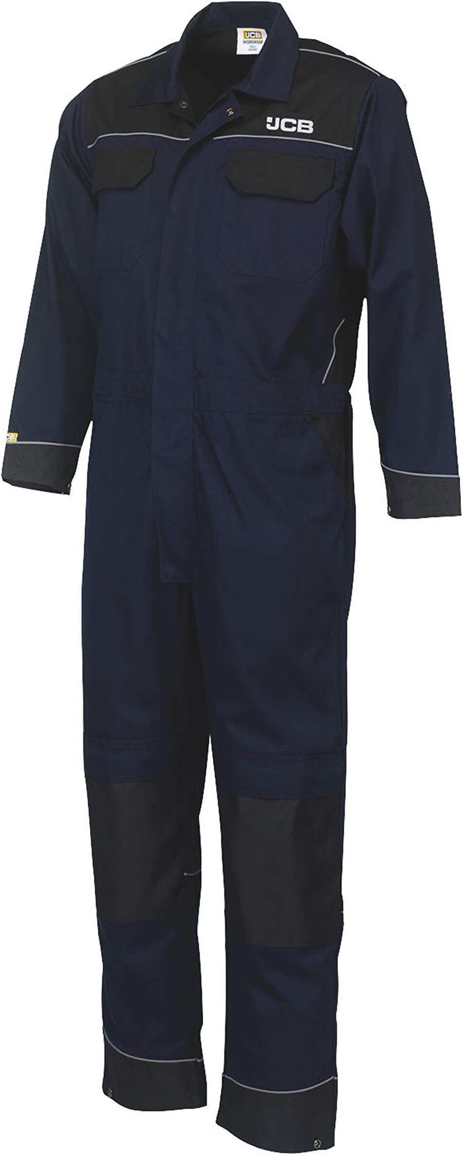 JCB Navy Blue/Black Coverall with Knee Pad Pockets - Reg Leg, Mens, Size XL