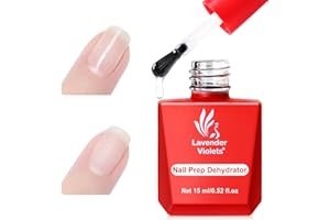 Lavender Violets 15ml Acid Free Professional Nail Dehydrator Prep for UV Gel Polish Acrylic Nails Fast Dry Natural Nail Manicure Bonder 0.52oz A107