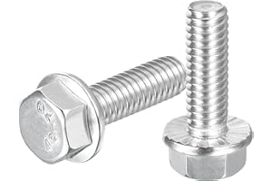 uxcell 25Pcs 5/16-18 x 1" Flanged Hex Head Bolts, 304 Stainless Steel Flange Hexagon Screws, Flange Hex Drive Screws 5.8 Grad