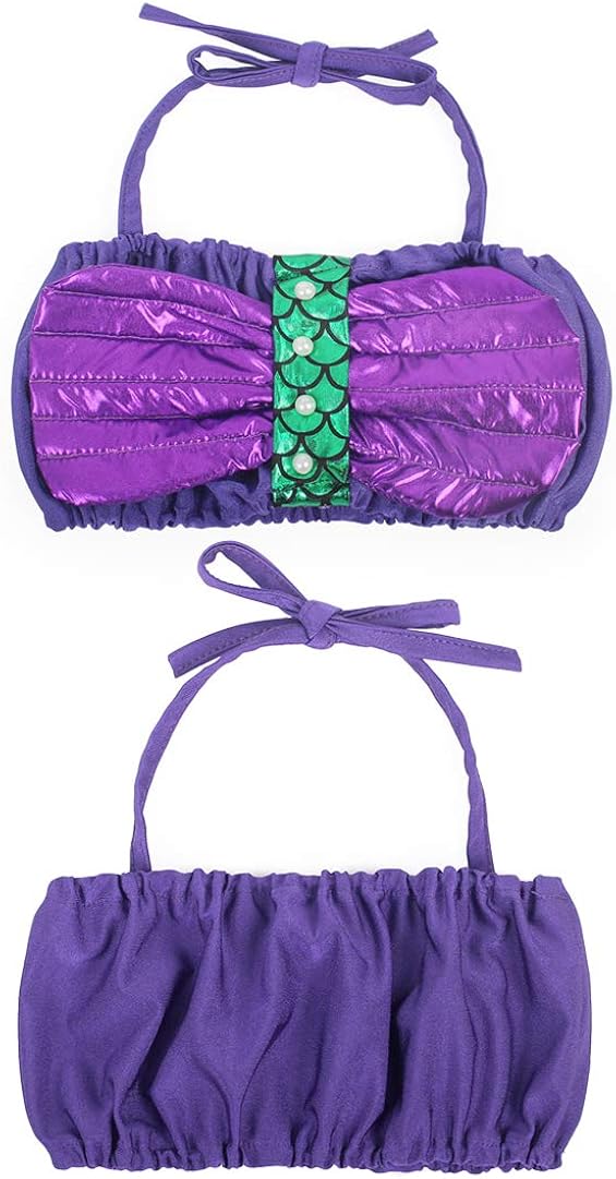 Buy Discounts Cotrio Mermaid Swimsuit Girls 4 Piece Bikini Set Kids Swimming Swimwear Shell Bikini Top Ruffle Swim Briefs Scale Tails Skirt Headband 2 3 Years Green 100 Clothing Quality First