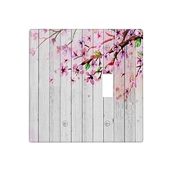 Pznen Light Switch Cover, Peach Blossom Pink Floral