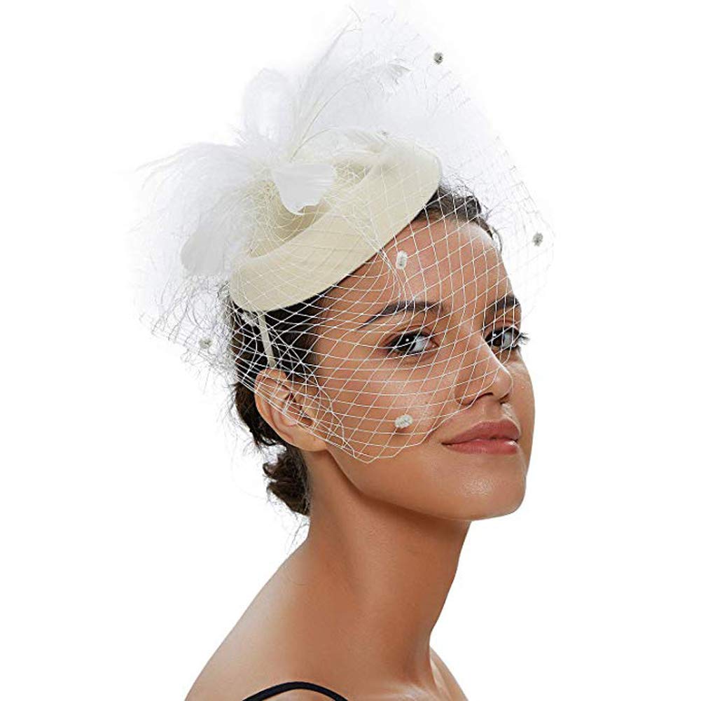 Fascinator Hats for Women Pillbox Hat 