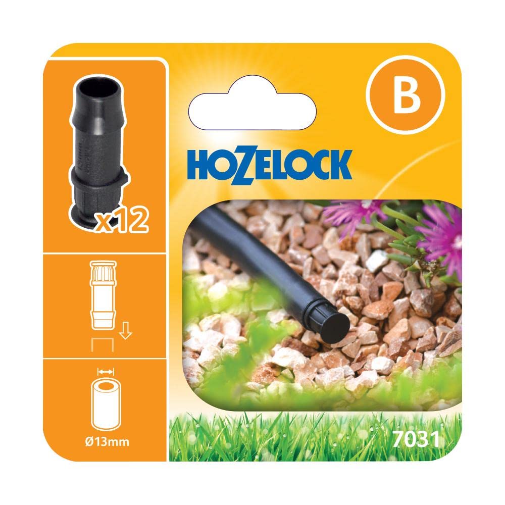 Hozelock End Plug 13mm (12 pack), Black