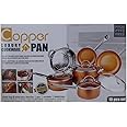 Copper Pan 10-Piece Luxury Induction Cookware Set Non-Stick, 21.5 x 11.5 x 11 inches