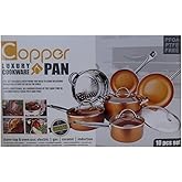 Copper Pan 10-Piece Set Luxury Induction Cookware Set Non-stick
