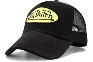 Von Dutch Unisex Trucker Hat - Plush Curved Bill Mesh Back Retro Classic Adjustable Snapback Baseball Cap for Men and Women