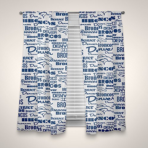 NFL Denver Broncos Window Curtain Panels - Set of 2 with Tie Backs