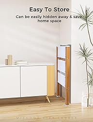 Miscoos 3 Step Ladder, Lightweight Portable Folding