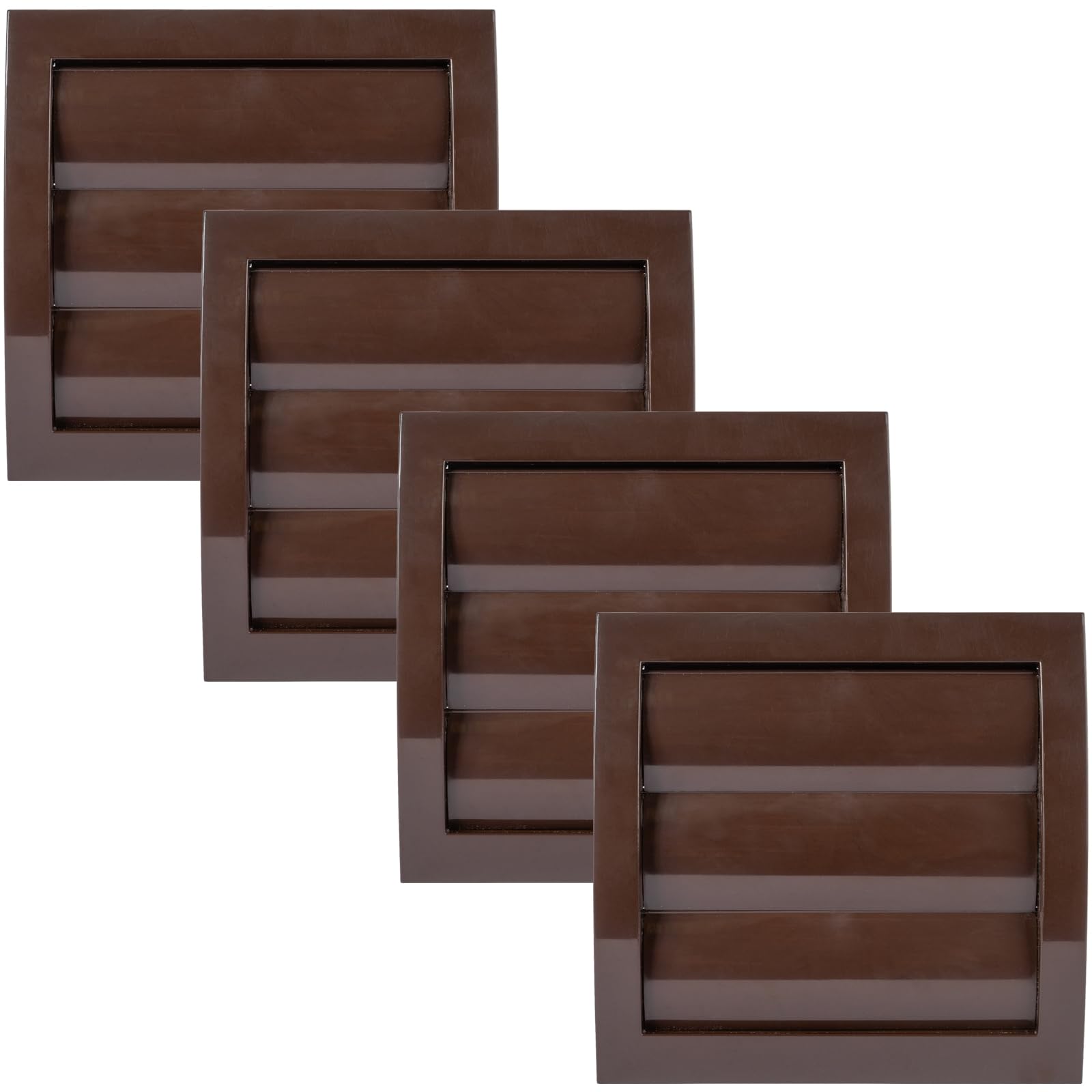 Photo 1 of Vent Systems 4'' Inch Brown Air Vent Cover, Pack of 4, Dryer Vents and Bathroom Exhaust Vent Pipe, Louvered Outdoor Dryer Vent Cover Opening Flap Vent, Keeps Out Insects, Birds and Rodents