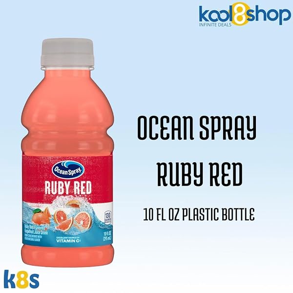 OCEAN SPRAY RUBY RED FRUIT JUICE DRINK 10 FL OZ PLASTIC BOTTLE