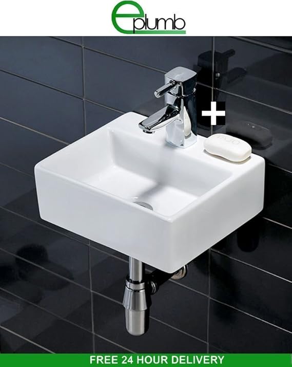 Hansvit Salina Small Compact Mini Tiny Bathroom Cloakroom Basin Sink