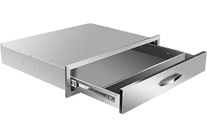 Migoda Outdoor Kitchen Drawers Stainless Steel, BBQ Drawer Inserts for Built-in Patio Grill Station, 30''W x 6.5''H