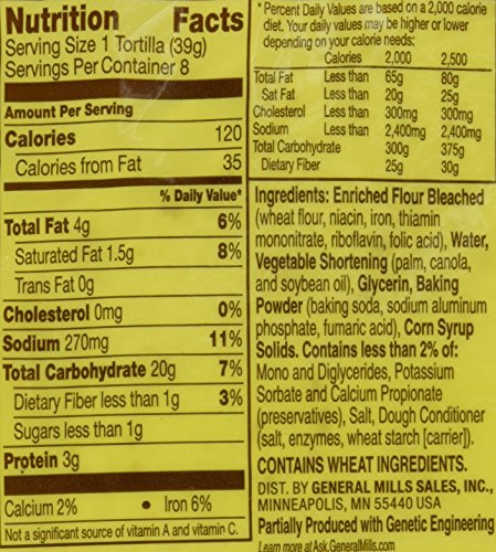 Old El Paso Burritos Shells 8 ct 11 oz Bag (pack of 6)