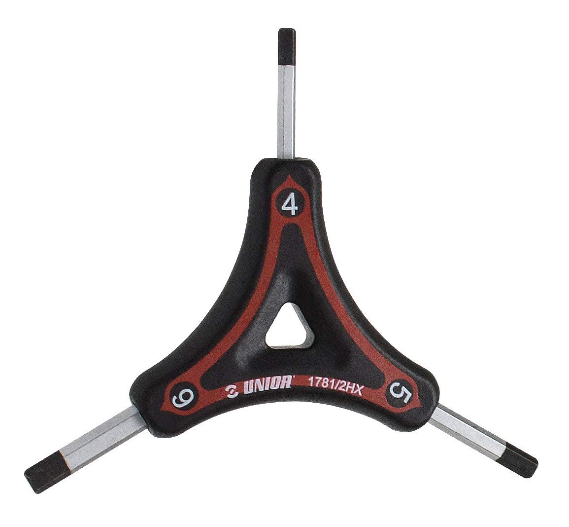 UNIOR Three-Way Hex Wrench Black/Red, 4/5/6mm