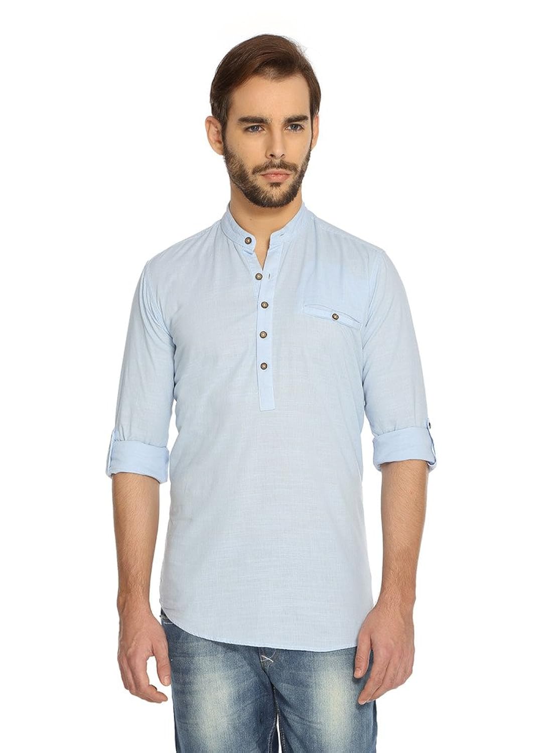 rockstar men's short length linen kurta