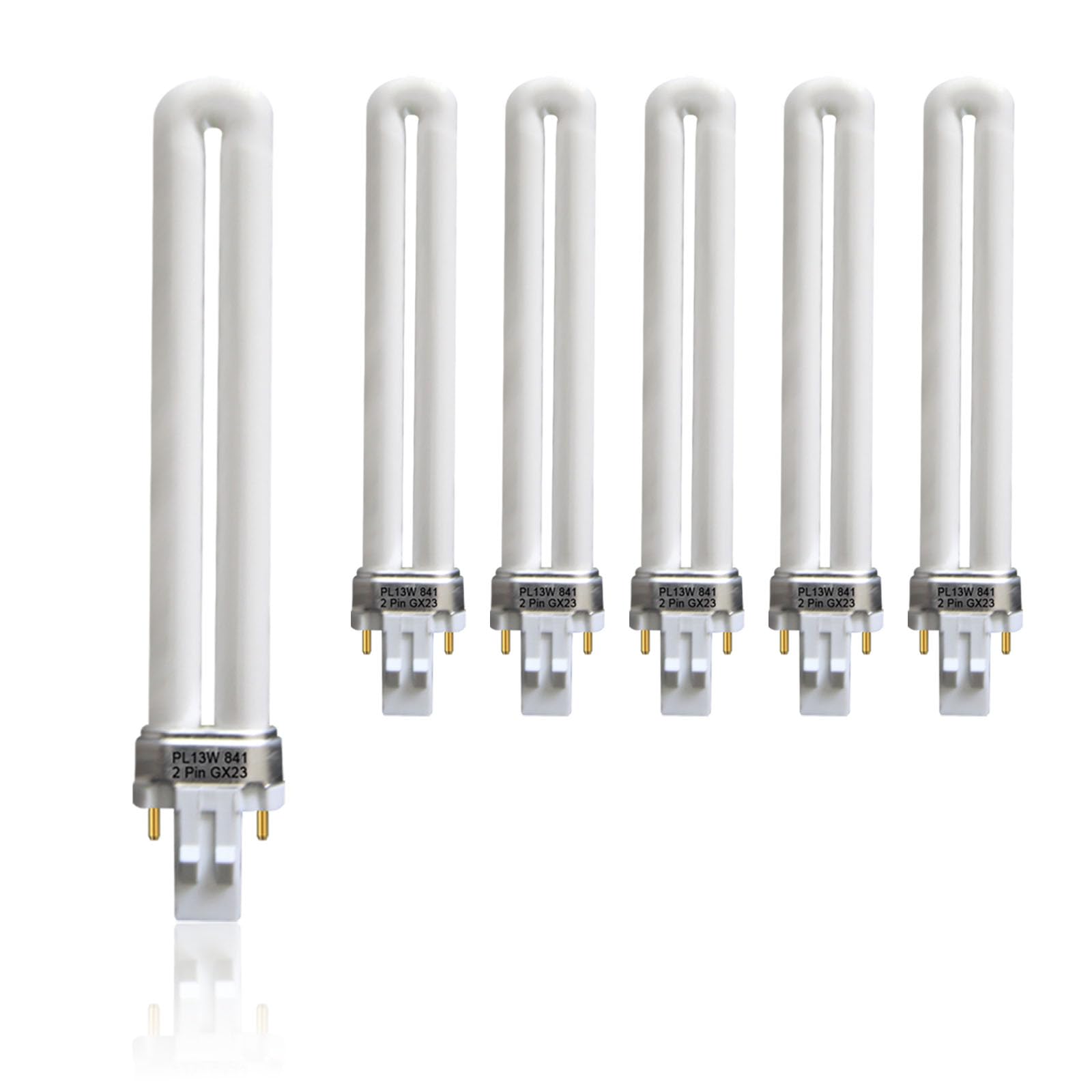 Photo 1 of (6 Pack) 13 Watt Single Tube 2 Pin GX23 Base,PL-13W GX23 4100K Compact Fluorescent Light Bulb, Replaces Philips PLS13W41, Sylvania CF13DS/841/ECO,PL13/SP41K