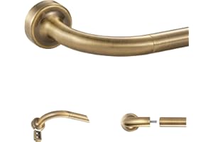 LWIIOM Antique Bronze Disc Curtain Rods, 48-84 Inches Window Curtain Rod,Adjustable Room Darkening Curtain Rod with Aluminum Finials and Brackets,Wrap Around Design