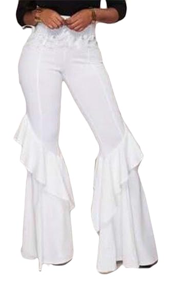 ruffle flare trousers