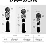 Scott Edward Black Diagonal Stripes Knit Woods Golf Head Covers Set 4 view 5