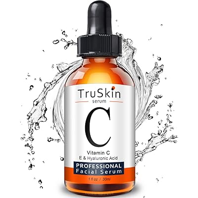 TruSkin Vitamin C Serum for Face, Topical Facial Serum with Hyaluronic Acid, Vitamin E, 1 fl oz