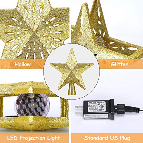 Charlemain Puntale per Albero di Natale, Stella per Punte Albero di Natale Decorazioni per Punte Albero di Natale Topper per Albero di Natale